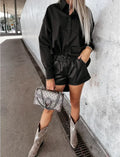 Women's Loose V-Neck Long Sleeve Shirt Dress