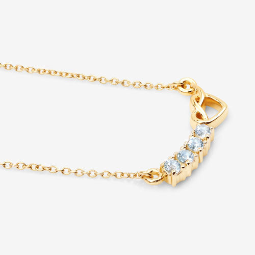 0.24 Carat Genuine Aquamarine .925 Sterling Silver Necklace