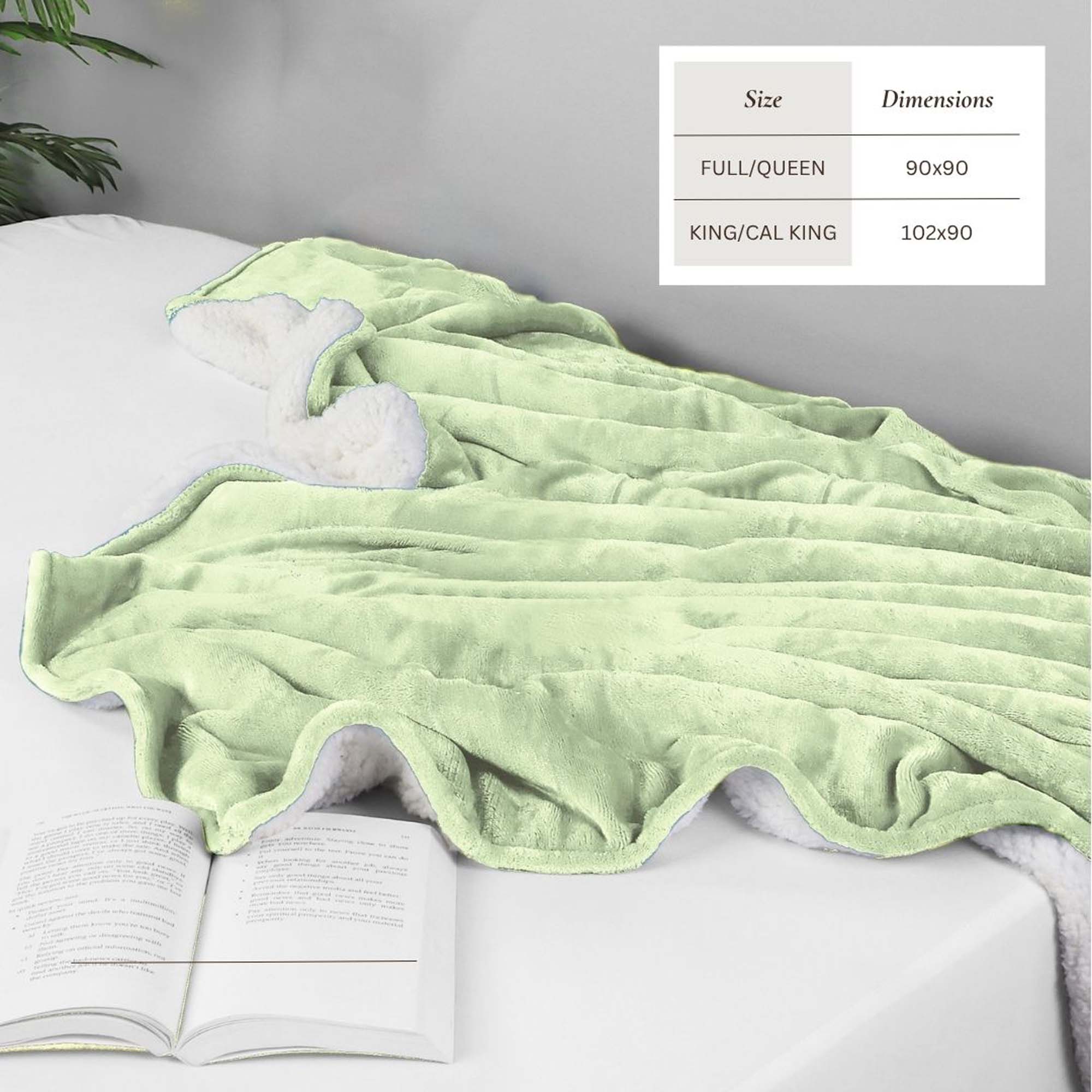 White Velvet Plush Sherpa Reversible Bed Blanket Ultra Soft