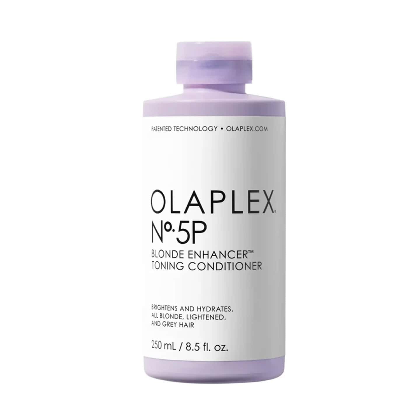 Olaplex No.5P Blonde Enhancer Toning Conditioner bottle in lavender, 1000 mL size.