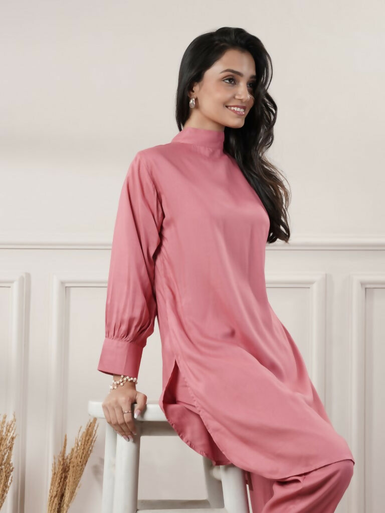 Joban Fashion Women's Rayon Peach Co-Ord Set