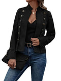 utcoco Womens Faux Suede Leather Jacket Casual Long Sleeve Blazer Jacket Coat 2024 Fall Outfits (Small Black)