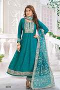 Rama Green 3-piece Chanderi kurta set with cotton lining