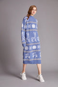 Christmas Reindeer Velvet Sweater Dress for Women
