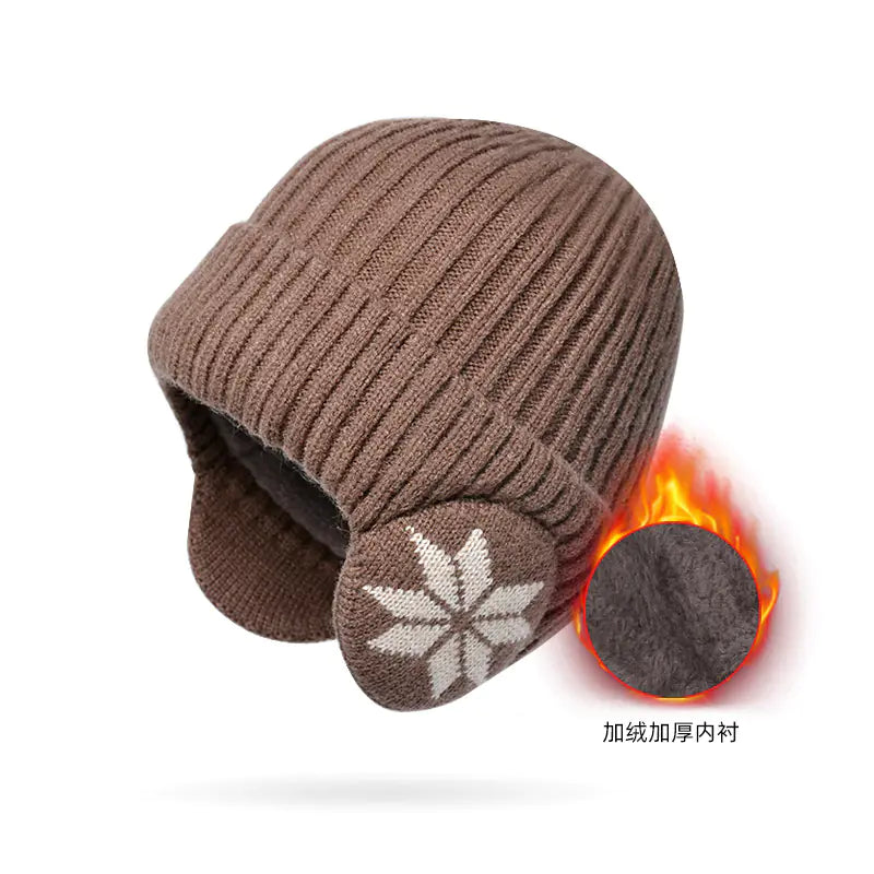 Winter Knit Beanie with Ear Protection for Men and Women