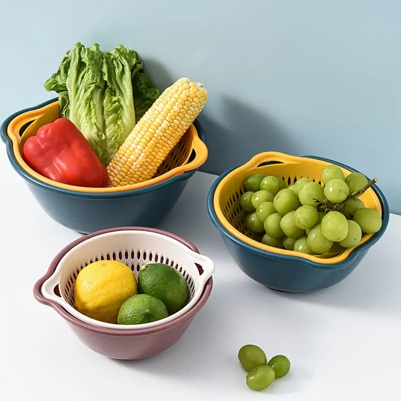 6pcs Stackable Plastic Kitchen Drain Basket Set