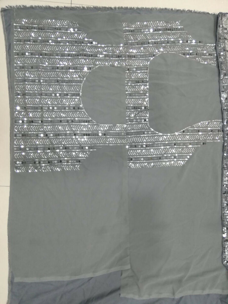 Classy Grey Faux Georgette Sequins Embroidery Lehenga Choli