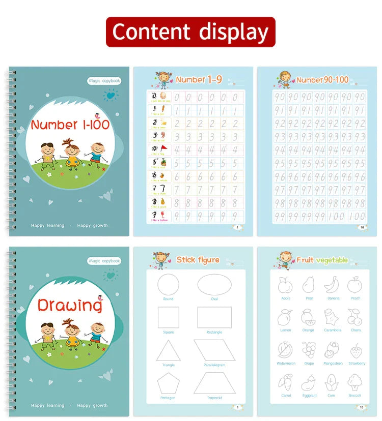 Children's English Copy Groove Font Magic Practice Copybook Setk