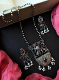 Joban Fashion Women Oxidize Black Polish Oxidized Elephant Pendant Necklace With Earring Set