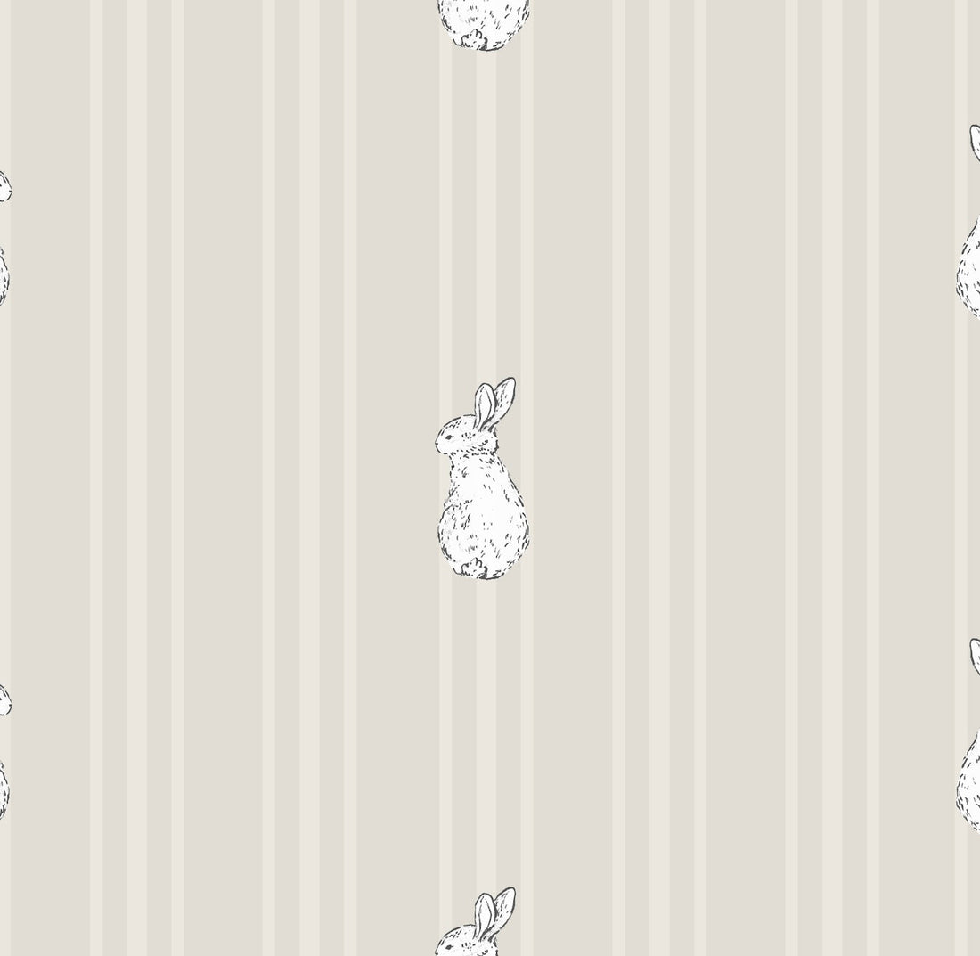 Larkin Striped Removable Wallpaper in Blue, Beige and White
