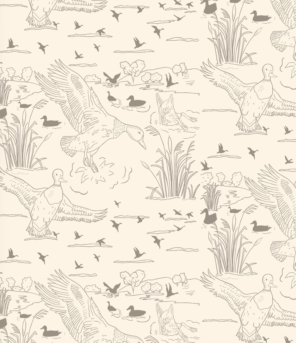 Wallace Patterned Removable Wallpaper in Blue, Olive-Green, White