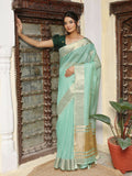 Shree Shyam Fashion Sea Green Cotton Saree