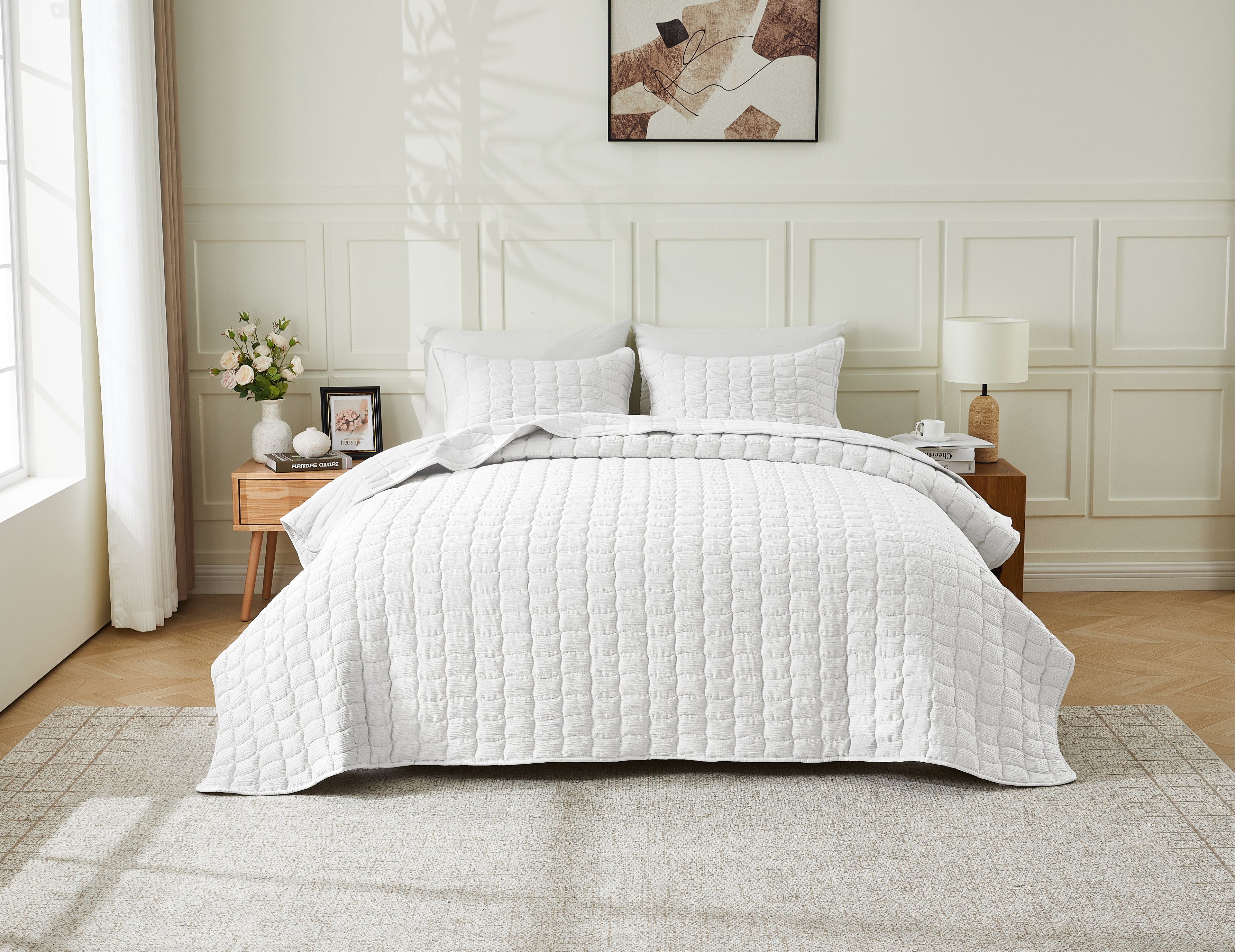 Gauze-Inspired Texture Quilt Set - Wave Stitch Collection