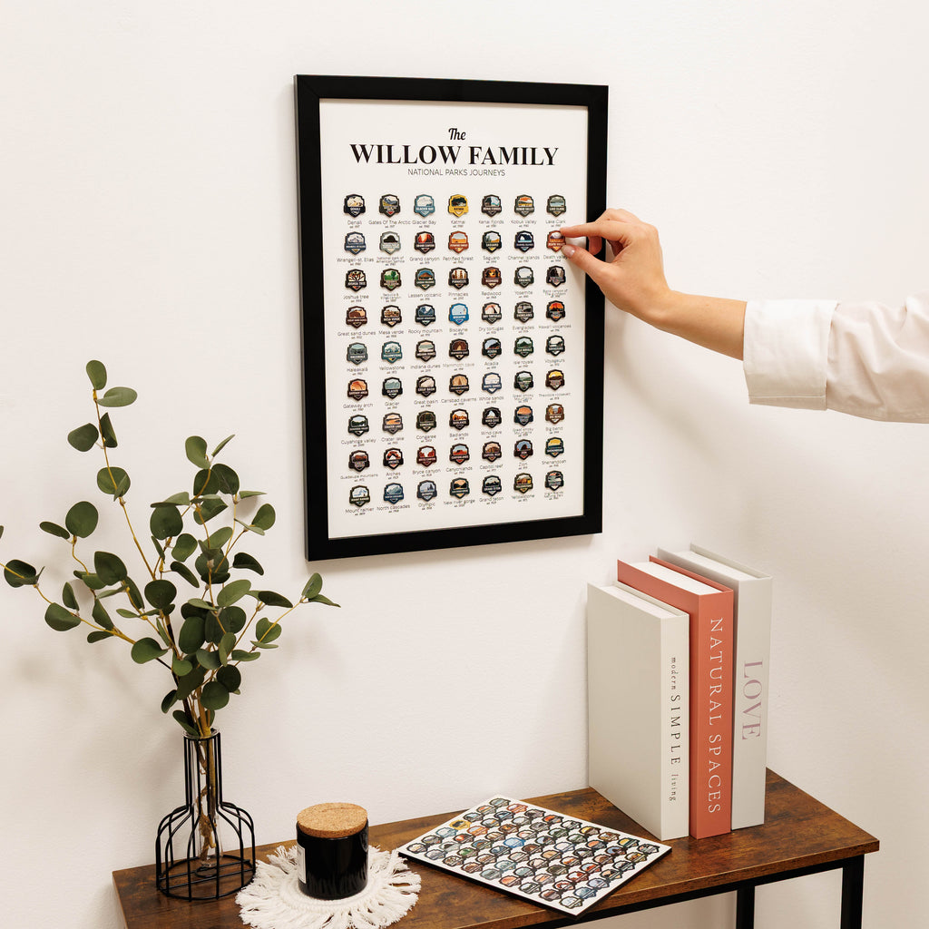 National Parks USA Travel Tracker Map - Minimalist Wood Wall Art
