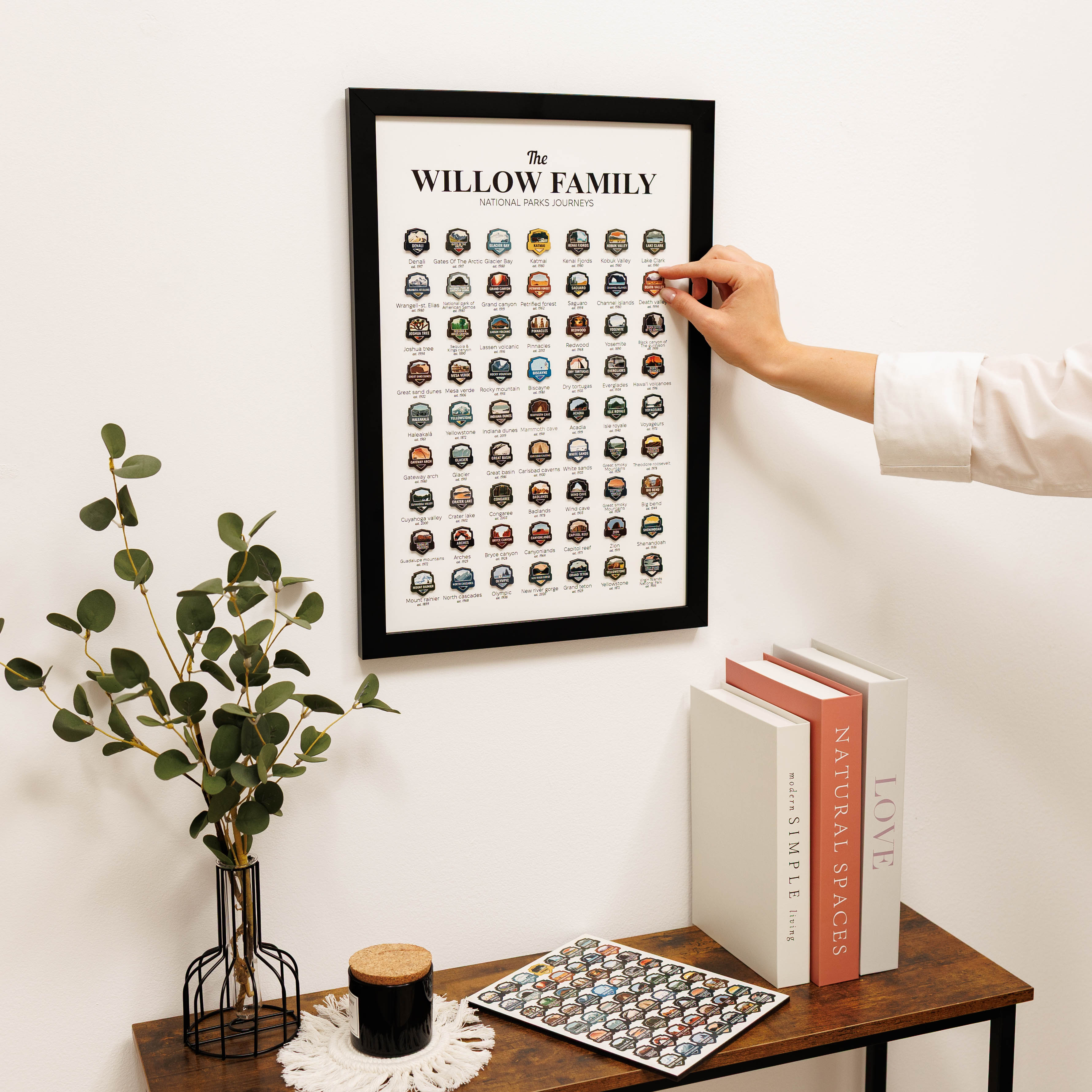 National Parks USA Travel Tracker Map - Minimalist Wood Wall Art