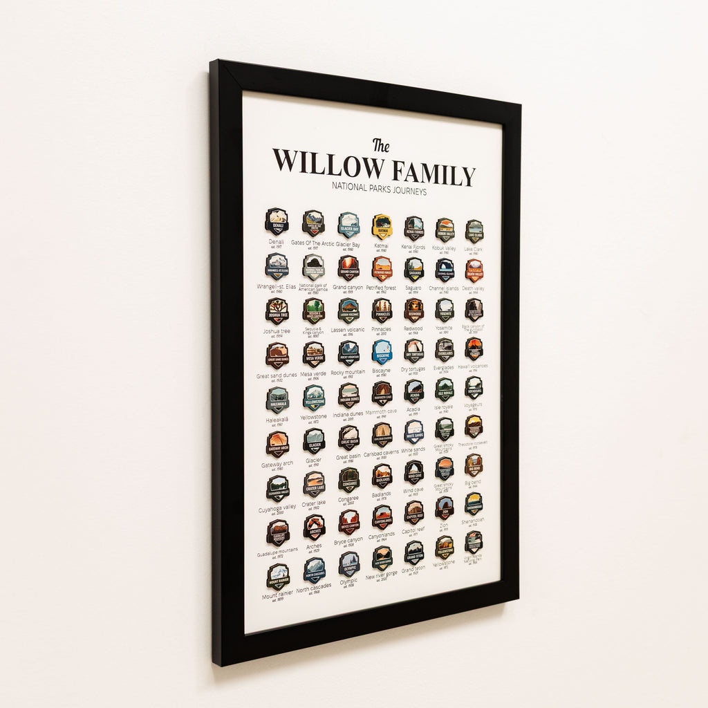National Parks USA Travel Tracker Map - Minimalist Wood Wall Art