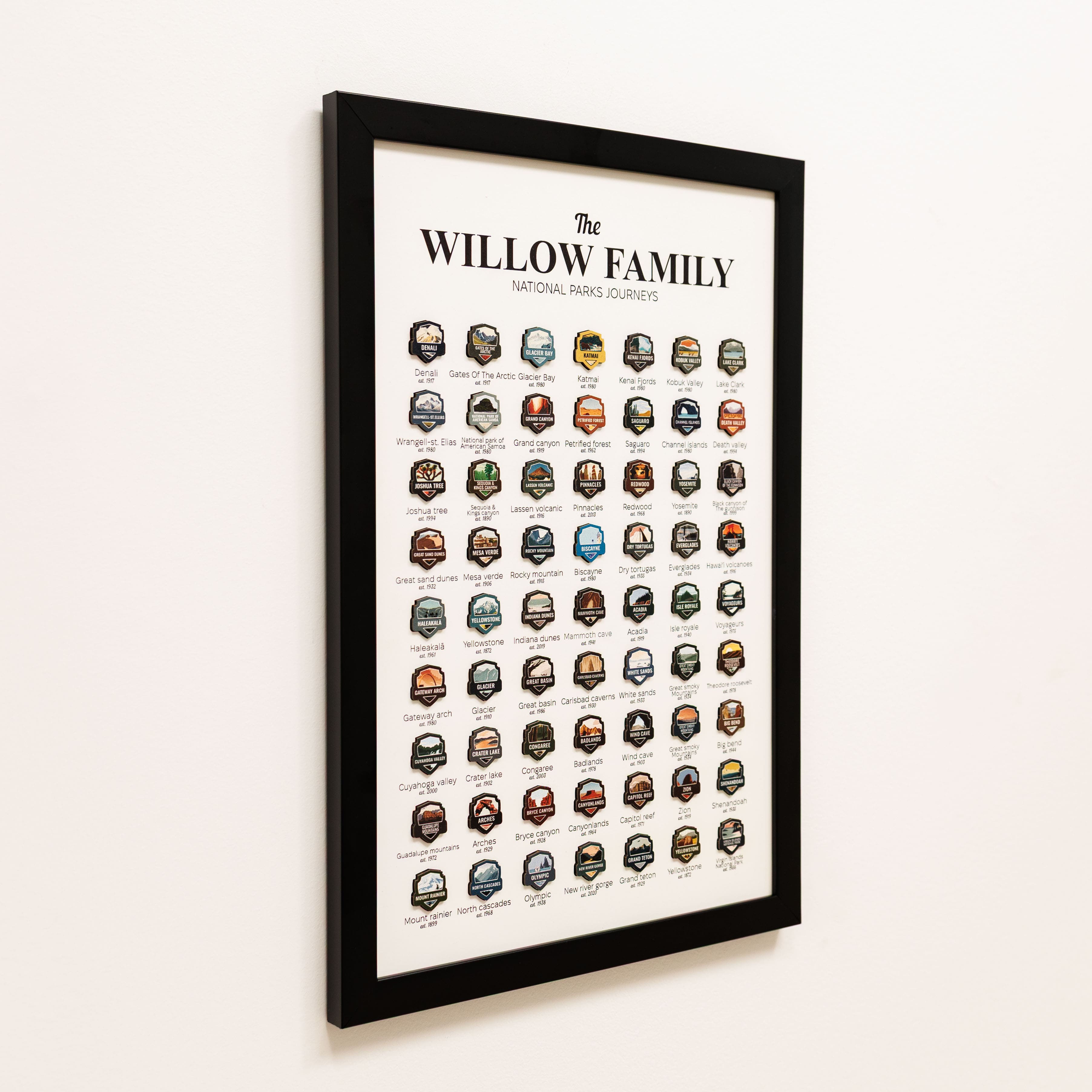 National Parks USA Travel Tracker Map - Minimalist Wood Wall Art