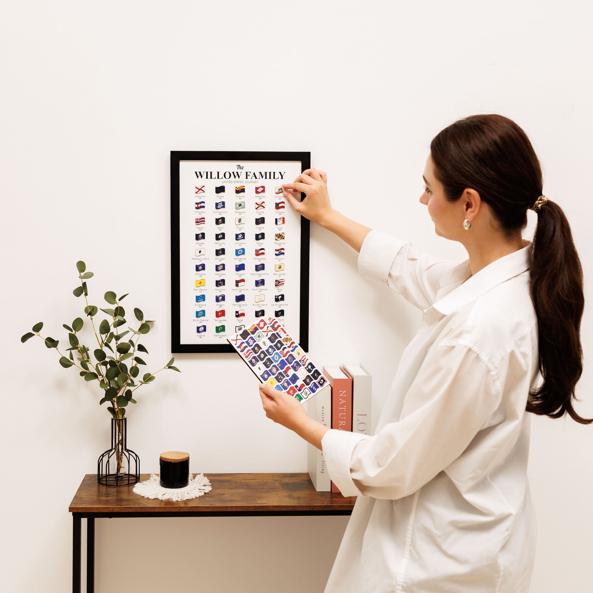 USA States Travel Tracker Map - Interactive Wall Art Decor
