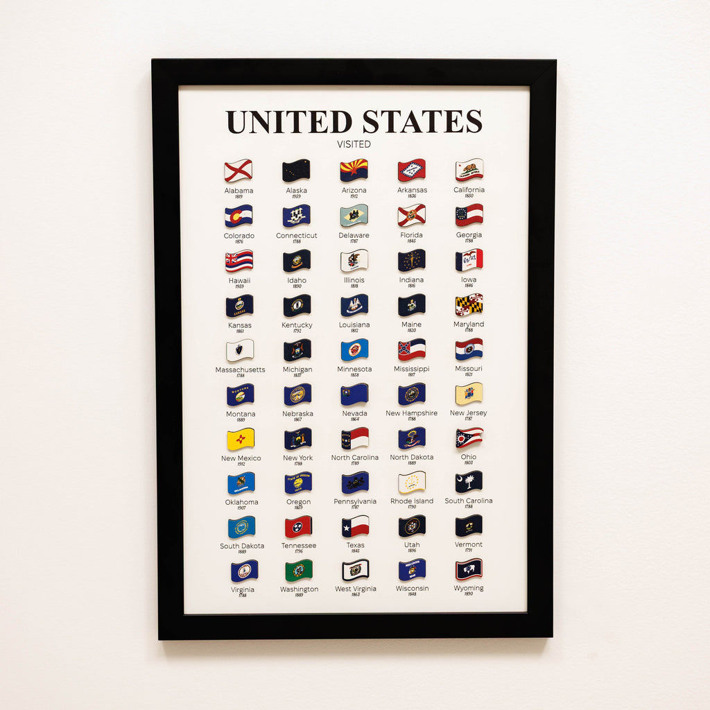 USA States Travel Tracker Map - Interactive Wall Art Decor