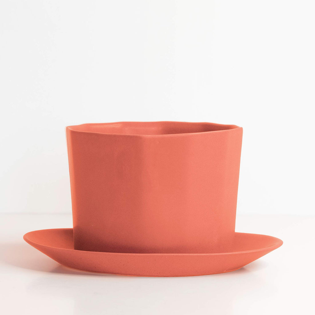 Handmade Porcelain Oval Planter with Matching Drainage Tray - Image 6