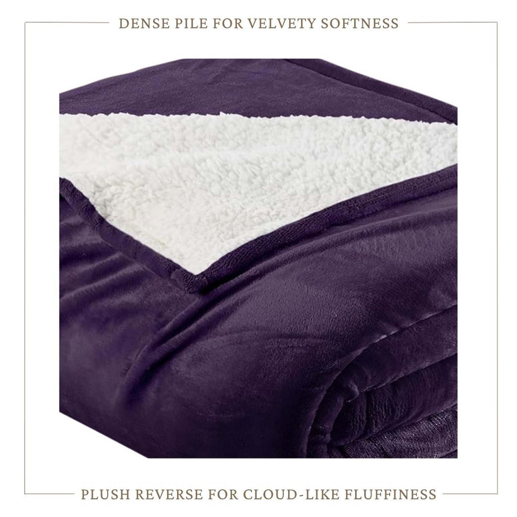 White Velvet Plush Sherpa Reversible Bed Blanket Ultra Soft - Image 49