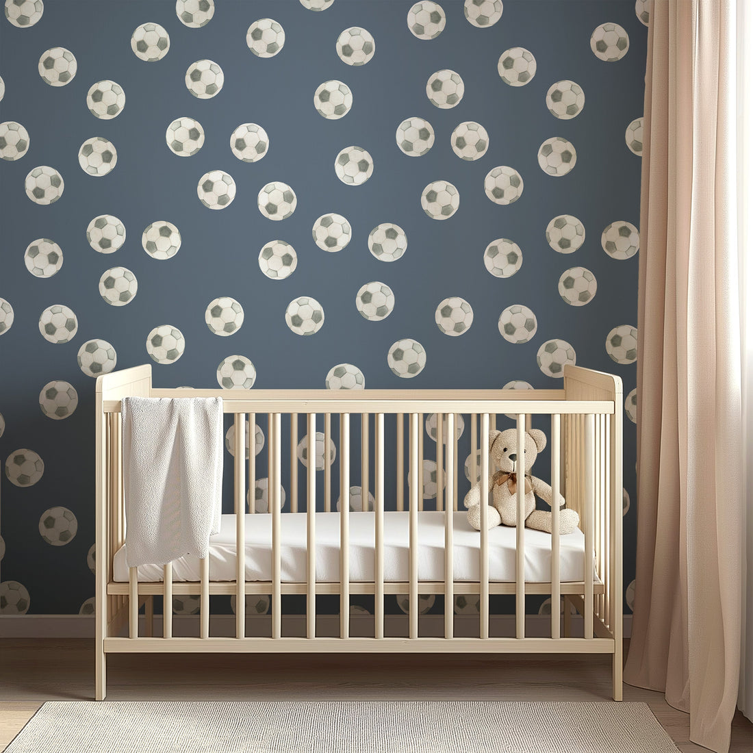 Messi Geometric Removable Wallpaper - Playful Green and Blue Print