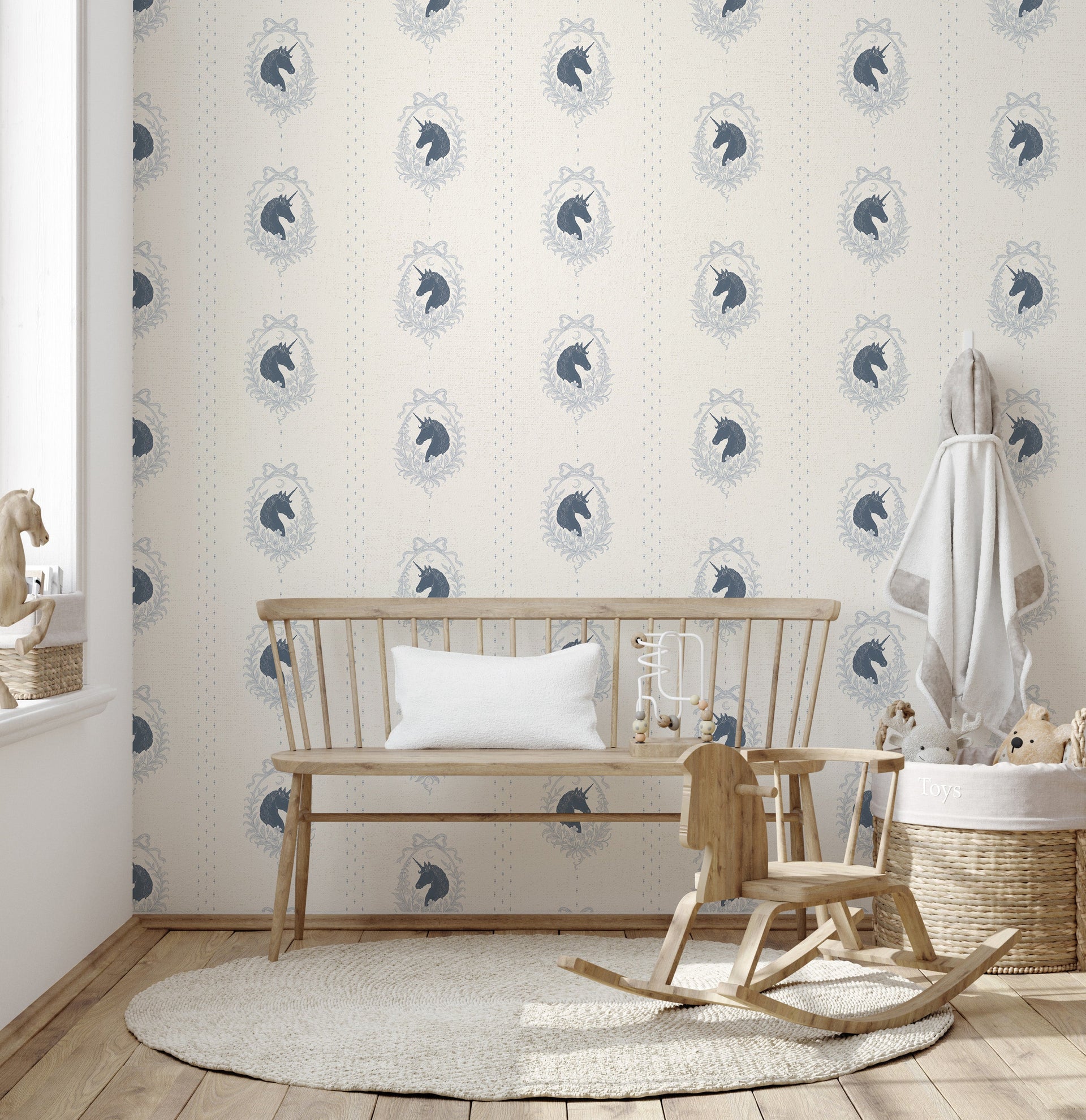 Bluette Whimsical Removable Wallpaper in Blush-Pink & Taupe