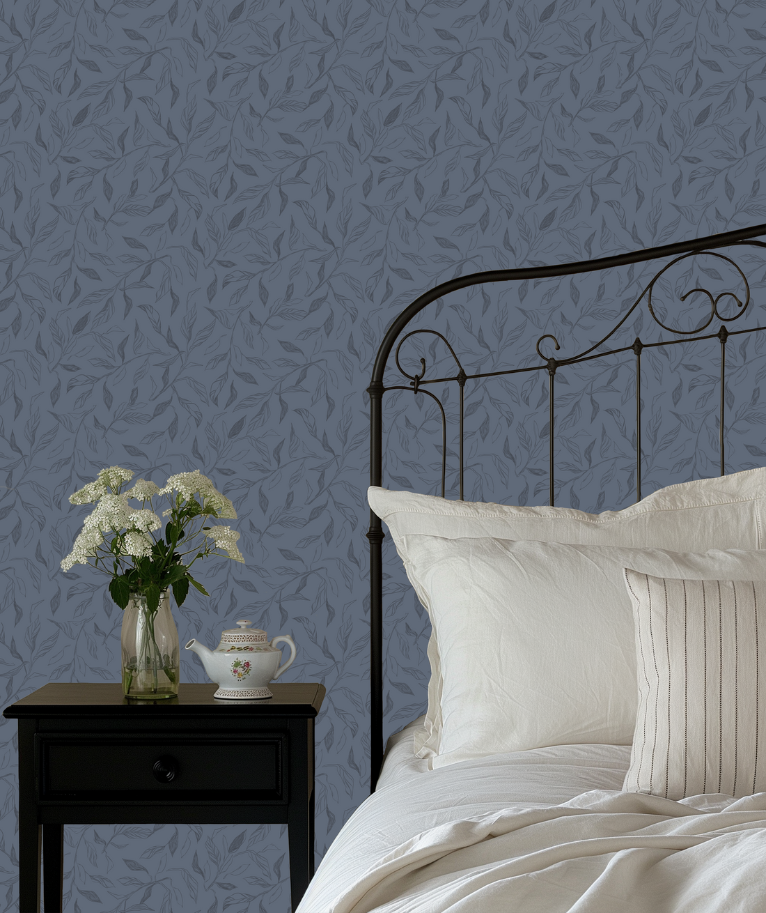 Swift Patterned Wallpaper in Green, Blue and Taupe