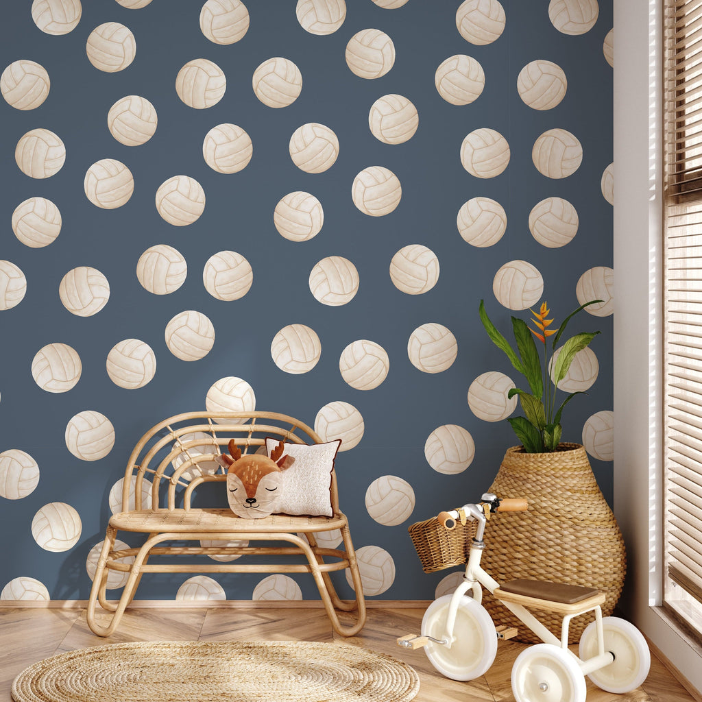 Volley Removable Wallpaper in Dusty-Rose and Off-White