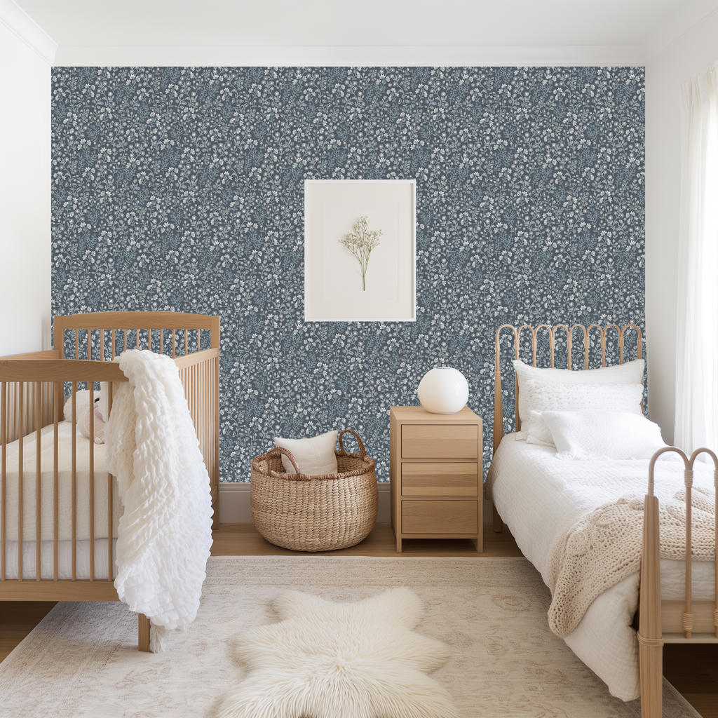 Penelope Floral Removable Wallpaper, Pink, White, and Cream