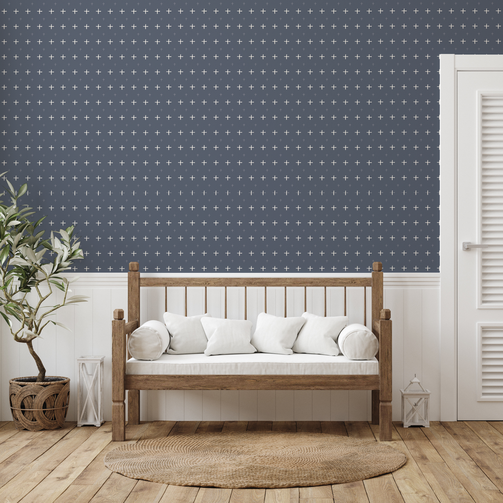 Peralta wallpaper print by Hailey Kiefer Designs displayed on a wall