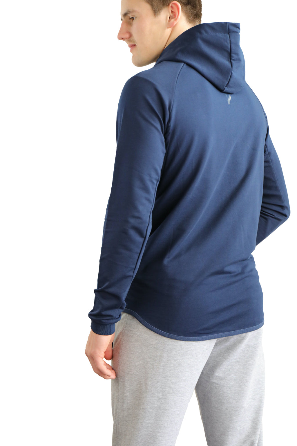 Mens Slim Fit Full-Zip Hooded Sweatshirt in Heather Grey - Image 18