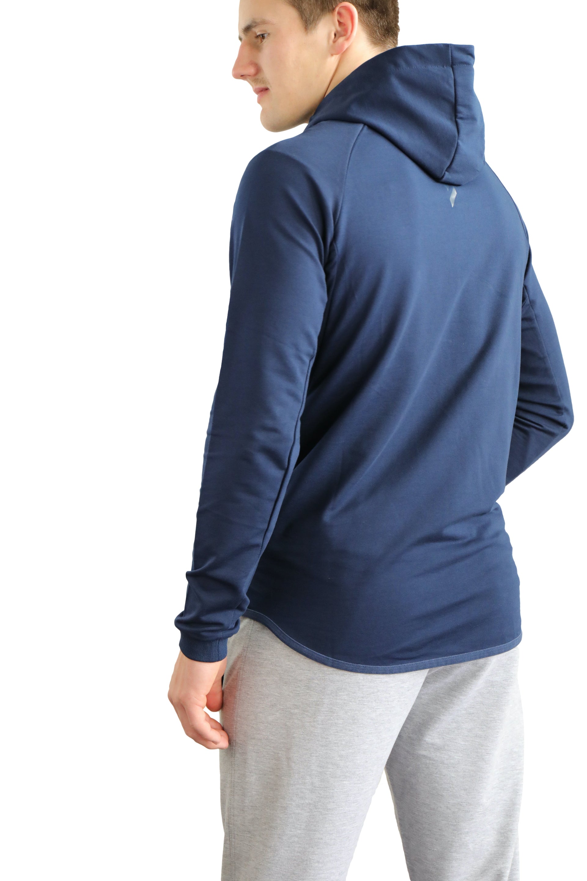 Mens Slim Fit Full-Zip Hooded Sweatshirt in Heather Grey - Image 18