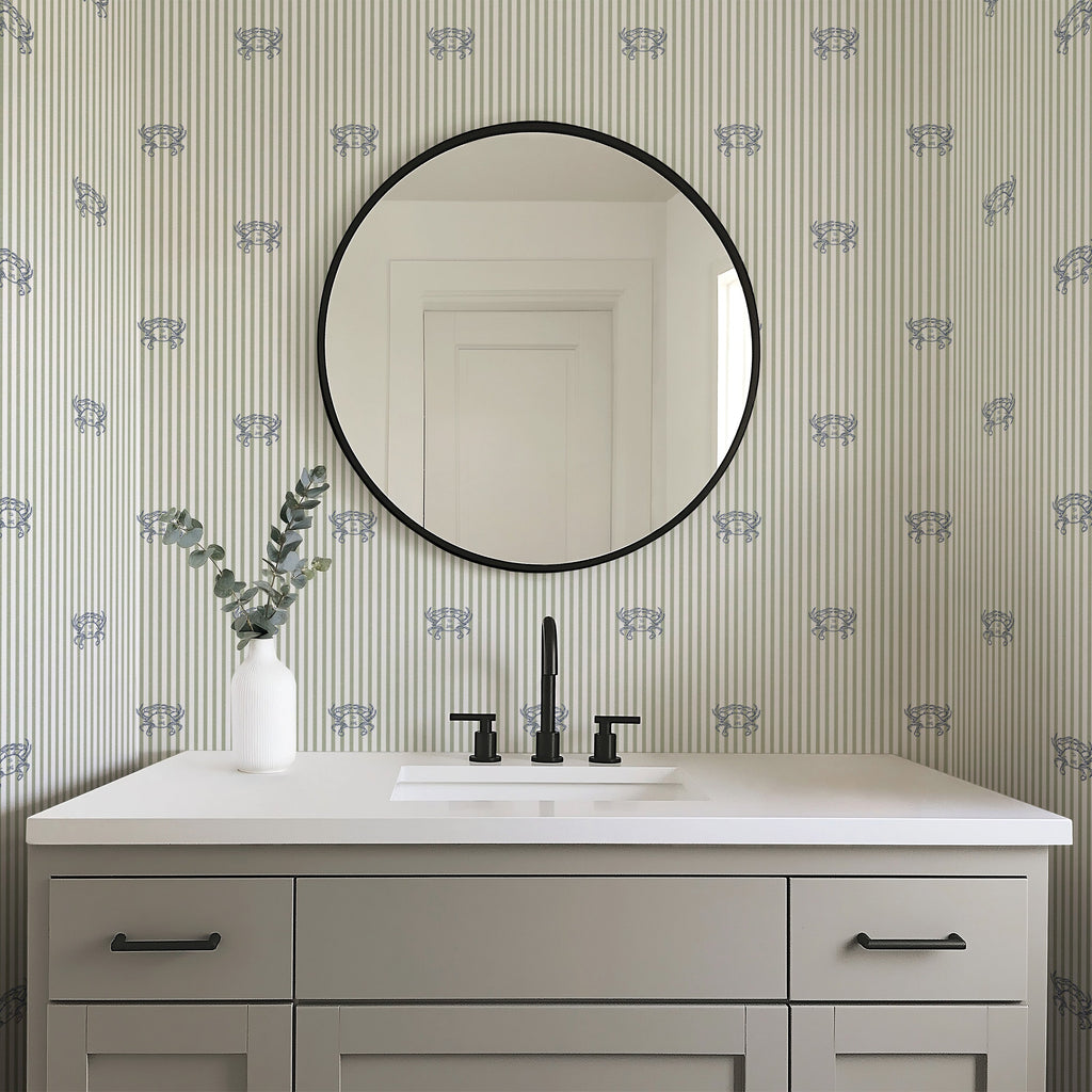 Claude wallpaper in coastal blue and sage-green palette.