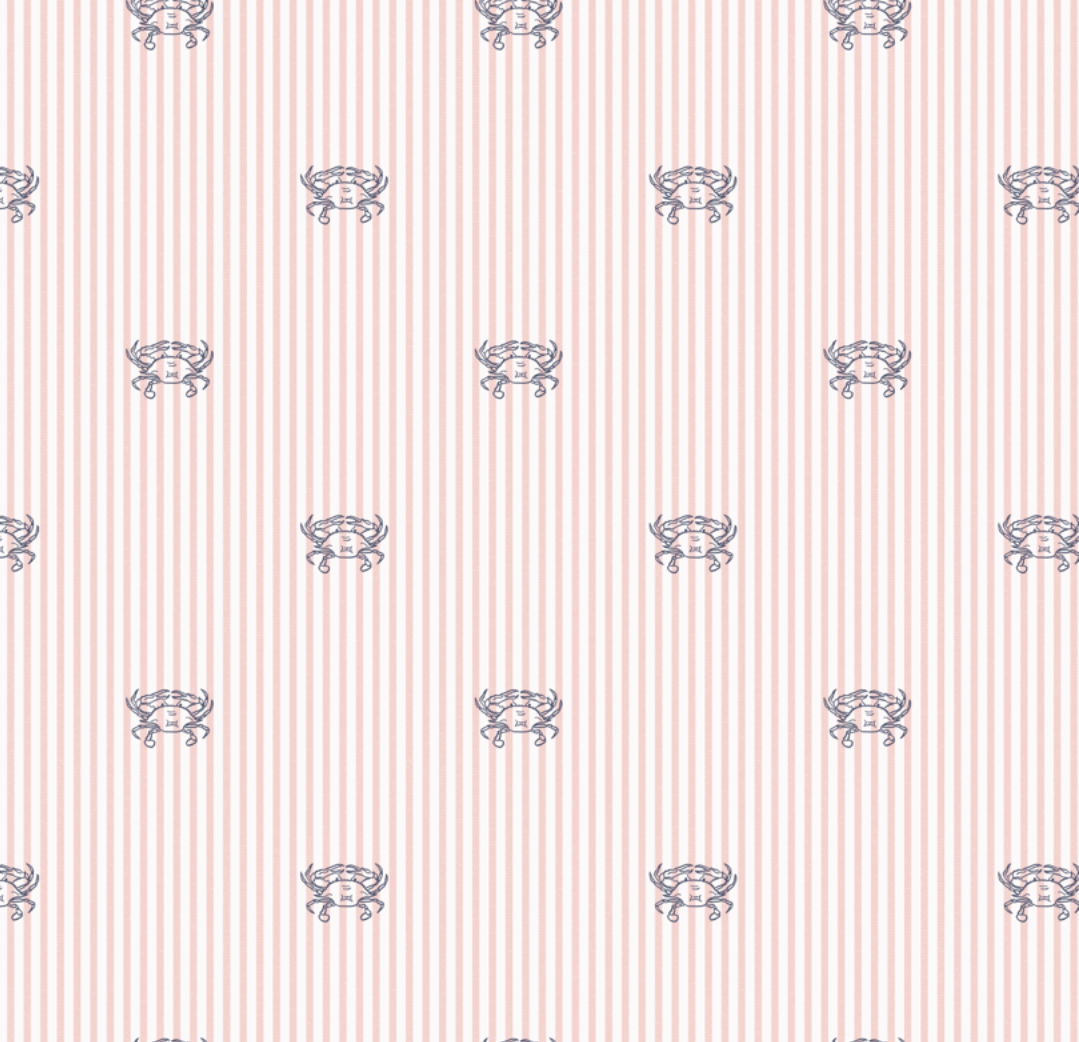 Claude Coastal Wallpaper - Preppy Blue & Sage Green Design