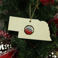 Nebraska Beer Cap Map Ornaments