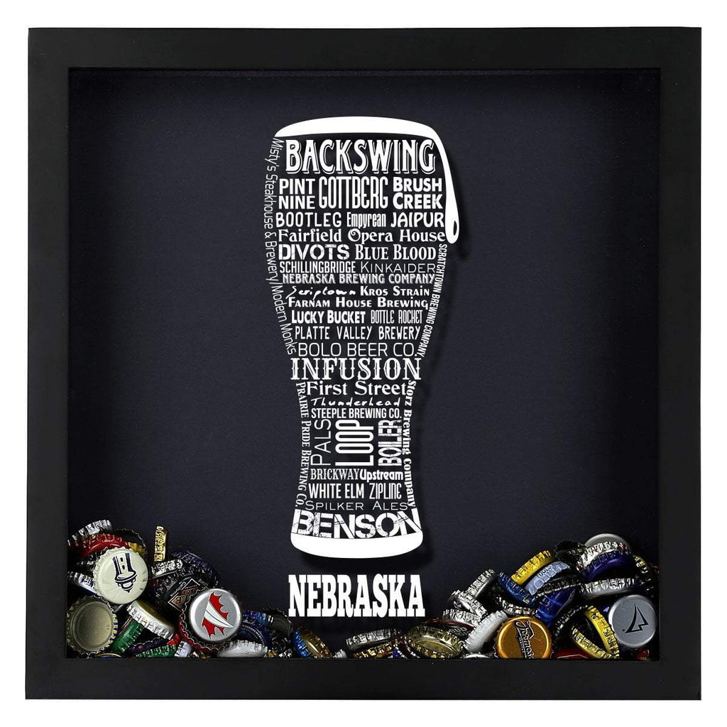 Nebraska Beer Typography Shadow Box