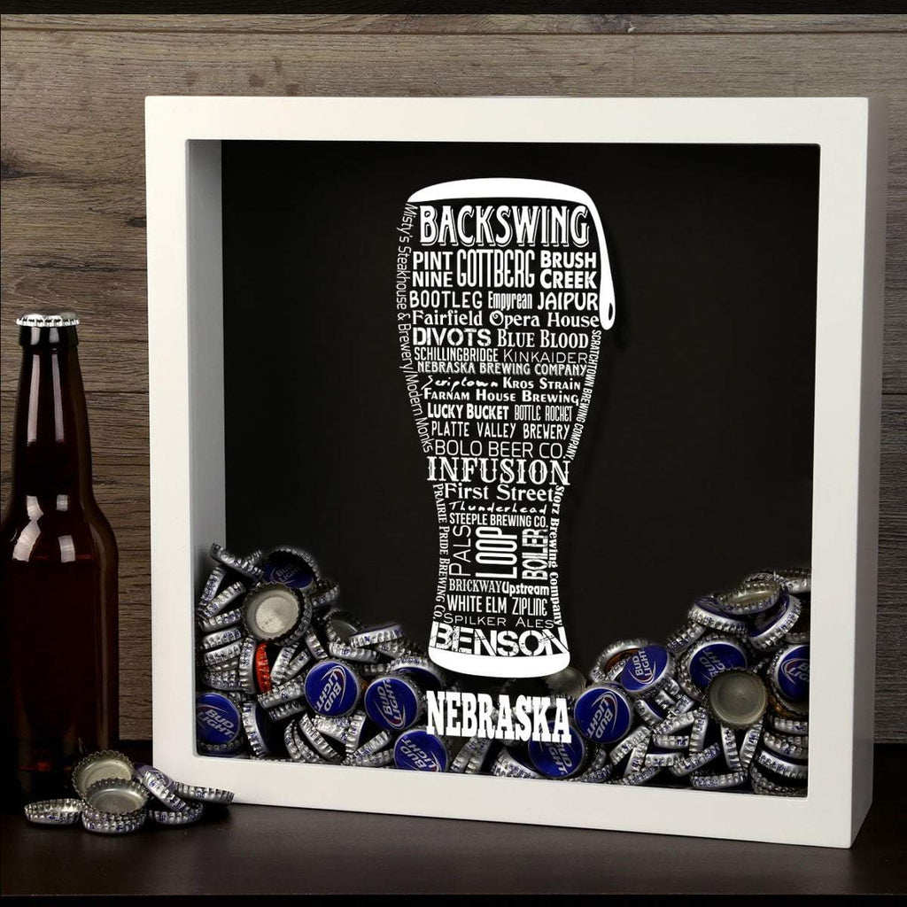 Nebraska Beer Typography Shadow Box