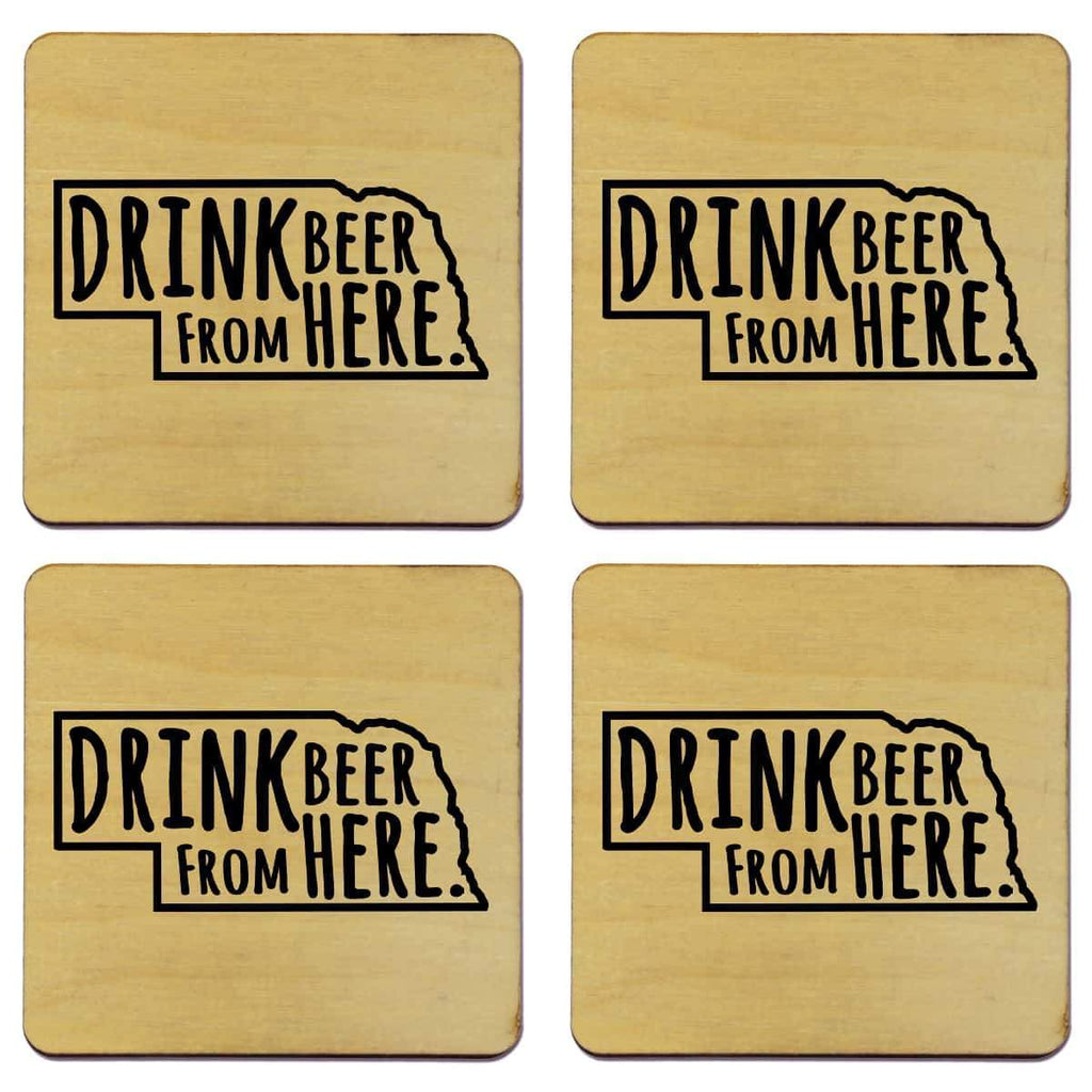 Nebraska Drink Beer From Here Coasters