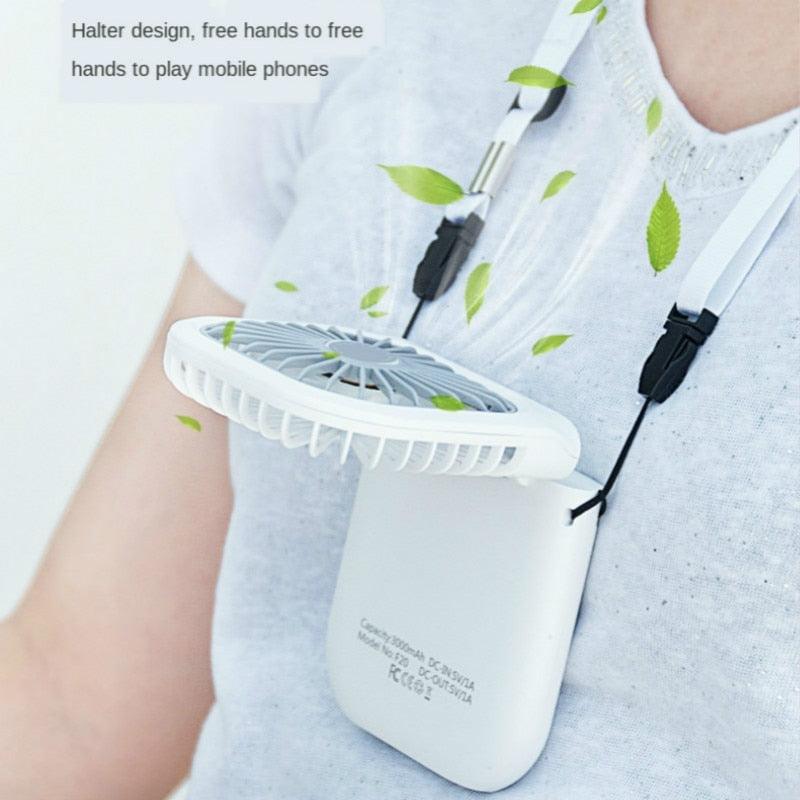 Foldable 3-in-1 Rechargeable Neck Fan & Desk Fan - Portable Cooling