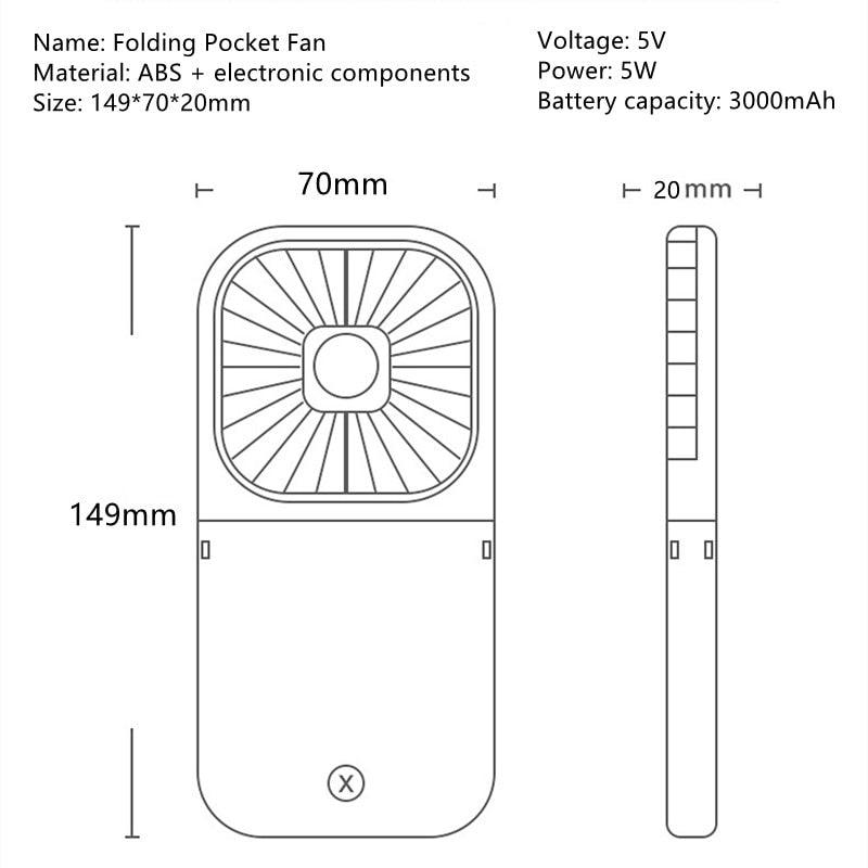 Foldable 3-in-1 Rechargeable Neck Fan & Desk Fan - Portable Cooling