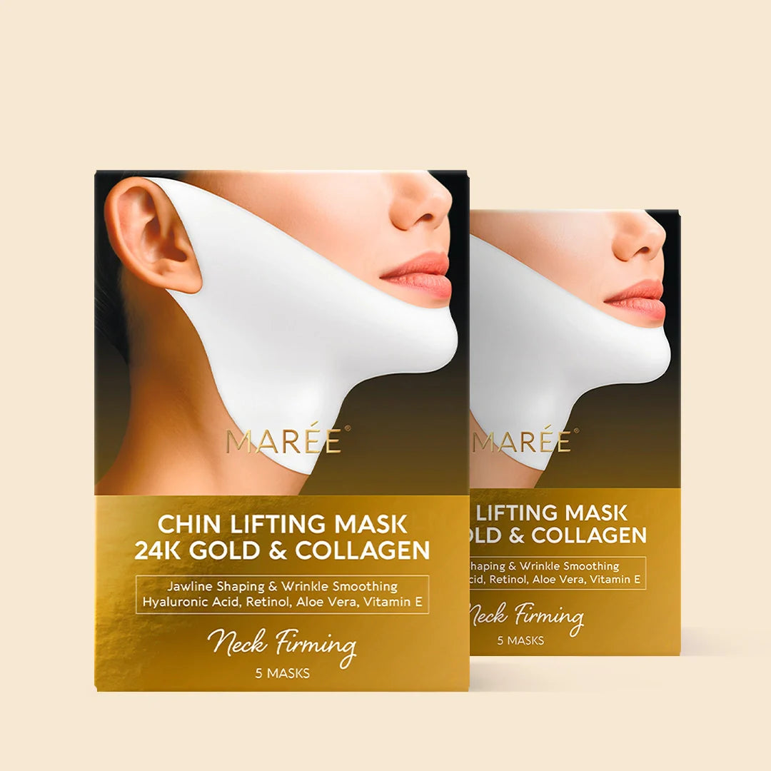 24K Gold Collagen V-Line Lifting Mask for Jawline and Neck - Image 15