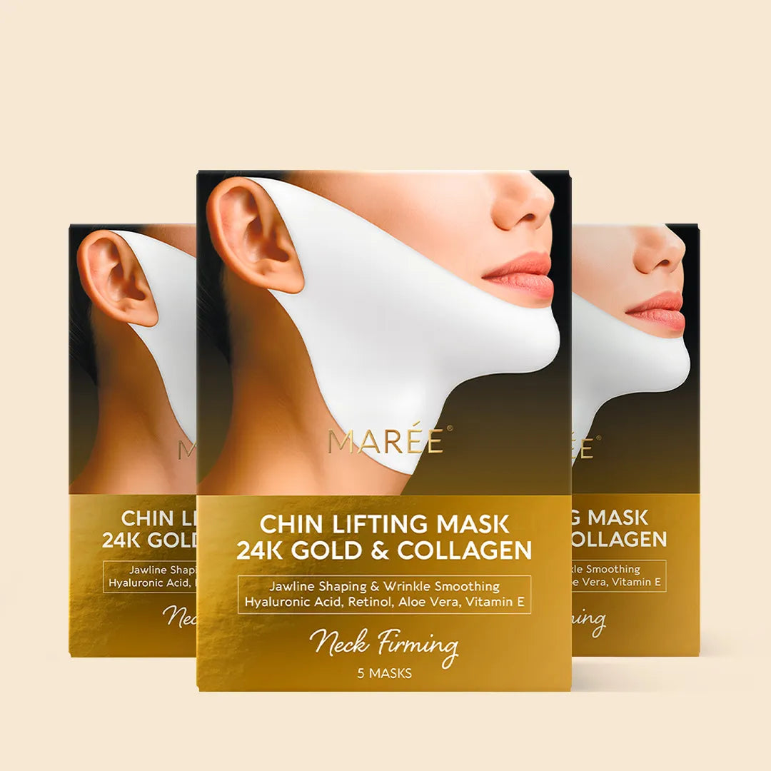 24K Gold Collagen V-Line Lifting Mask for Jawline and Neck - Image 16