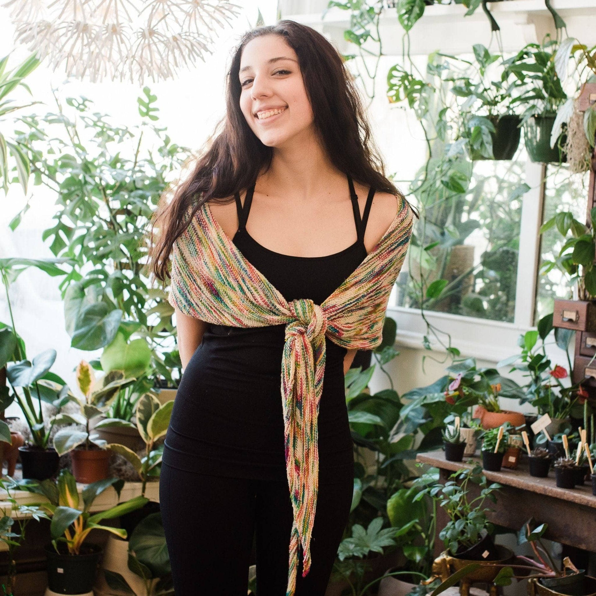 Neon Pop Shawl Knitting Pattern: Easy DIY Colorful Scarf Project