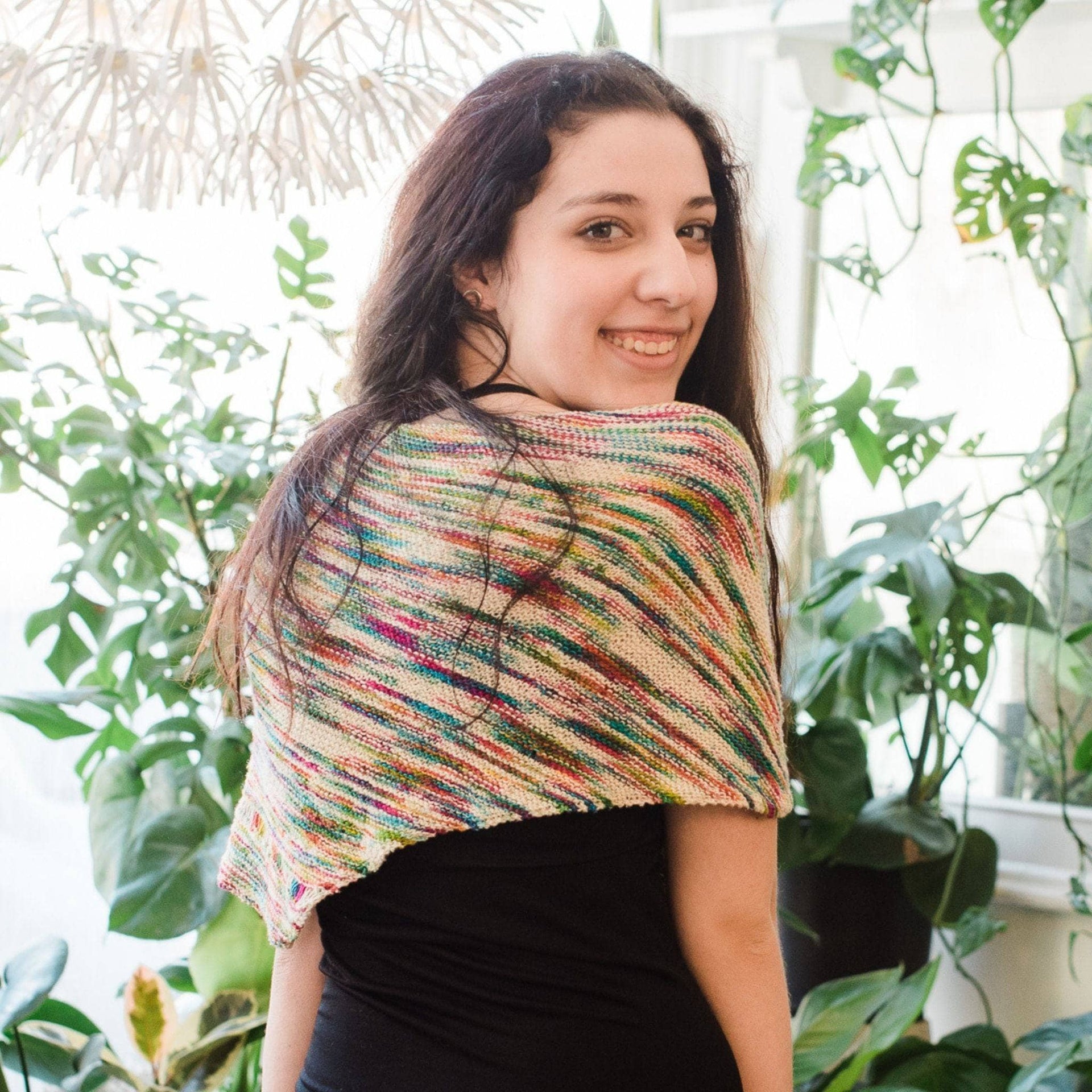 Neon Pop Shawl Knitting Pattern: Easy DIY Colorful Scarf Project