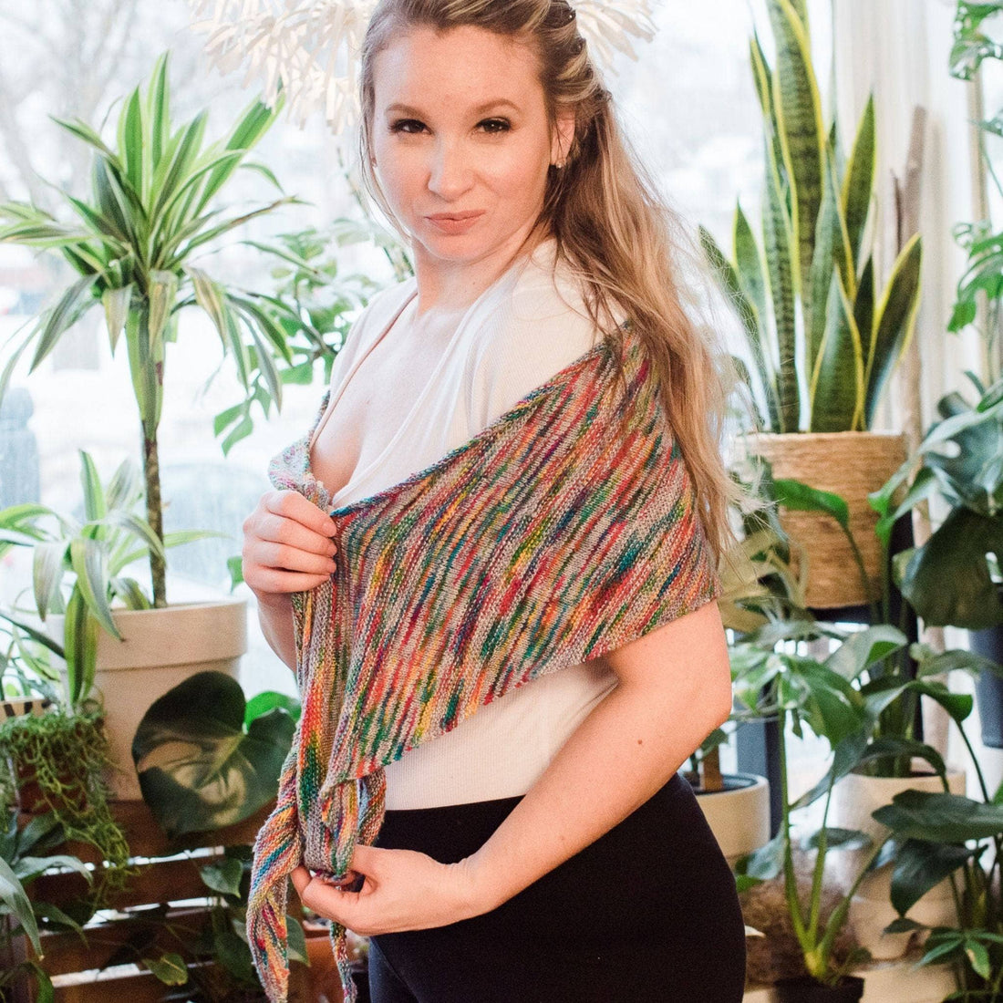 Neon Pop Shawl Knitting Pattern: Easy DIY Colorful Scarf Project