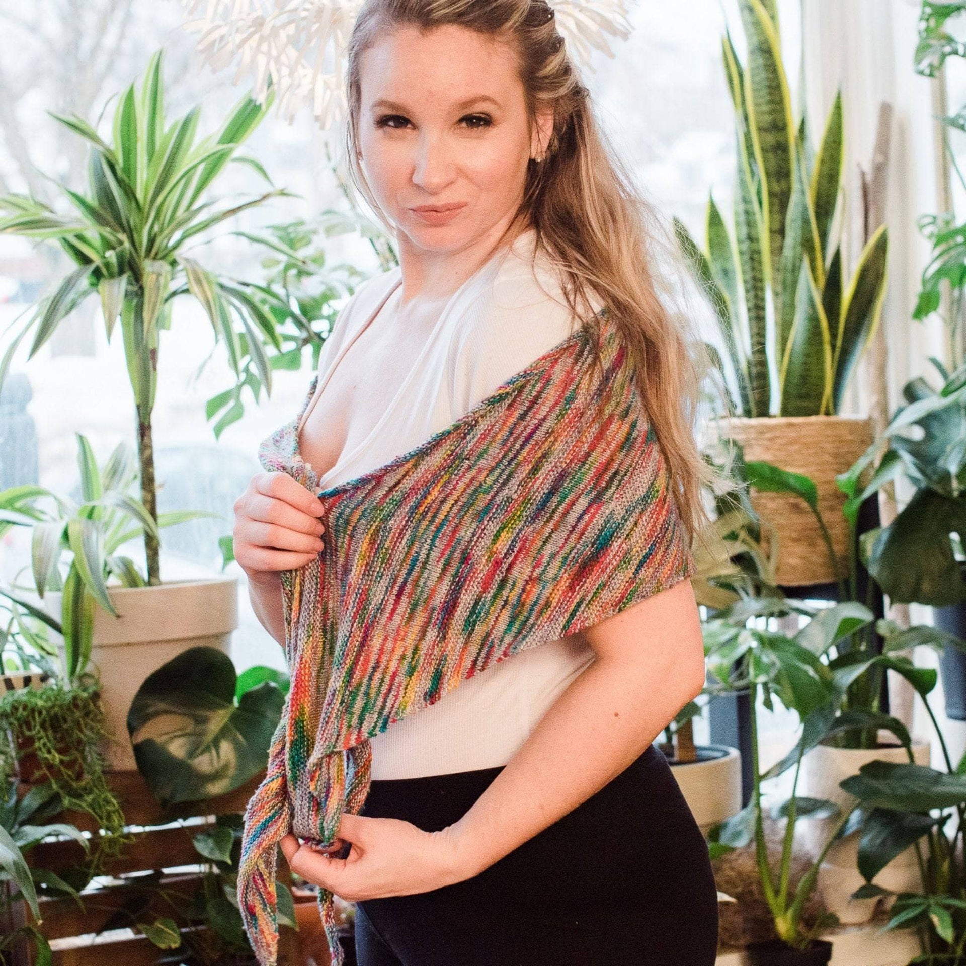 Neon Pop Shawl Knitting Pattern: Easy DIY Colorful Scarf Project
