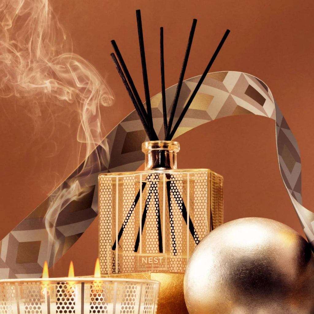 Amber & Incense Reed Diffuser 175mL Modern Glass Home Fragrance