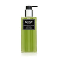 Nest New York Lemongrass & Ginger 10 oz liquid soap bottle in lime-green with modern black and silver branding.