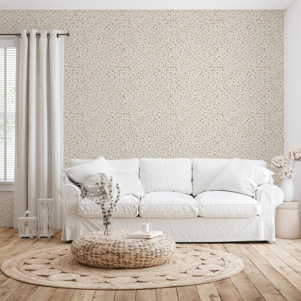 Hartford Floral Removable Wallpaper in Blue, Pink and Off-White
